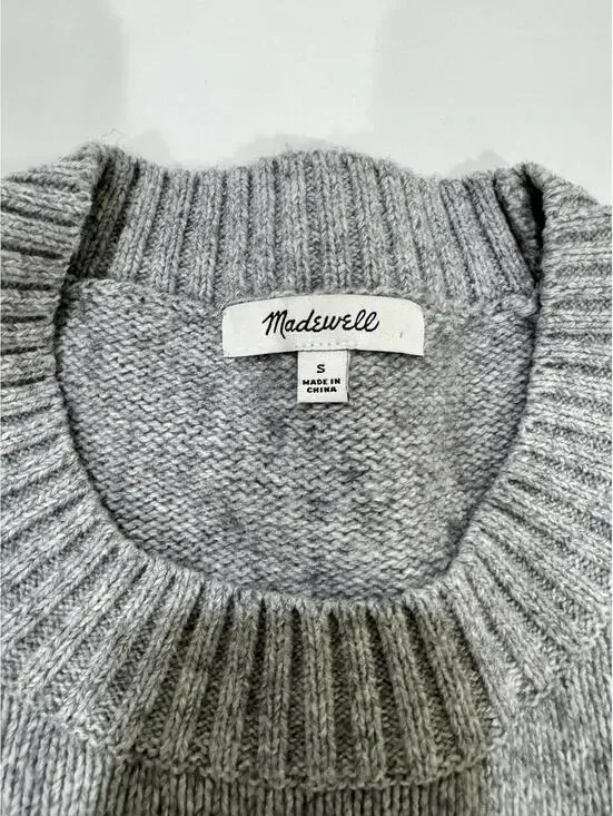 Madewell Gray Tensley Leopard Print Balloon Sleeve Pullover Sweater- Size Small - Picture 6 of 9